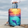 thumbnail image 7 of Hirioo Hawaiian Island Dolphin for Elasticity Suitcase Cover (No luggage Included) Durable Luggage Protector Fits 18-32 Inch Luggage-Small, 7 of 7