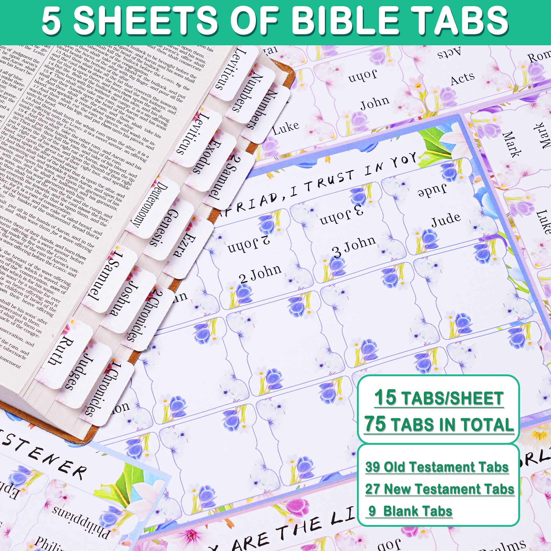 Bible Study Supplies Kit with Black Bible Cover Case for Women & Men - Journaling Set Includes No Bleed Highlighters, 75 Bible Tabs, Bookmark Notes Christian Catholic Spiritual Gifts for Mom Friends