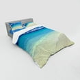 thumbnail image 3 of Ambesonne Tropical Bedding Set 3 Pcs, Exotic Seashore View, Twin, Turquoise Cream, 3 of 3