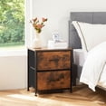 thumbnail image 4 of Algherohein Wood 2 Drawers Nightstand Set of 2,Living Room Side Tables,Bedroom Small Dresser,Brown, 4 of 7