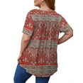 thumbnail image 3 of VERABENDI Women’s Plus Size Tunic Tops Summer Short Sleeved Henry Shirts Casual Floral Blouses,M-4XL, 3 of 4