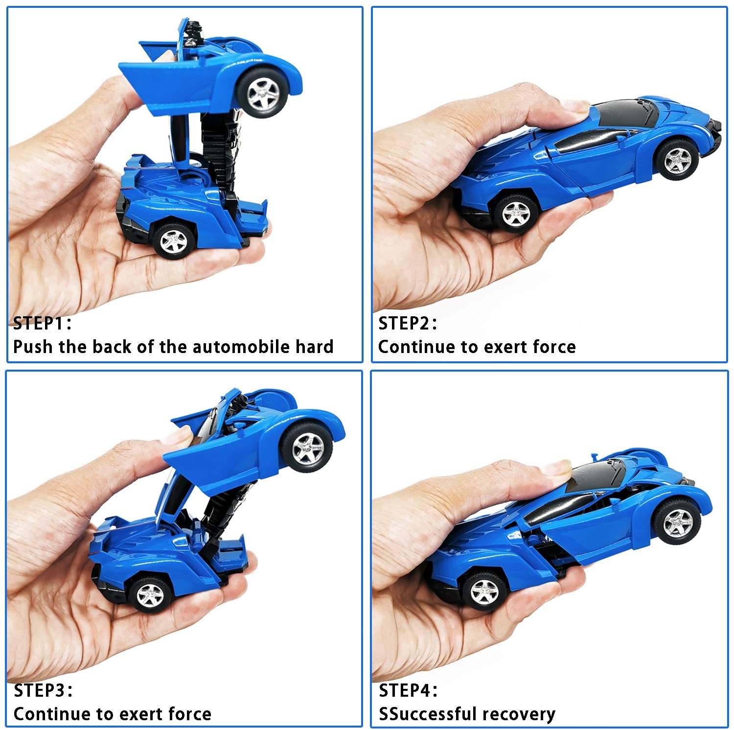 Jouet de voiture une clé Robot de déformation automatique Pull back Car