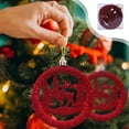 thumbnail image 6 of Beautynvta Christmas Tree Ornaments, Velvet Hollow Round Forest Deer Hanging Ornaments, 3.9'' Christmas Hanging Decor, Christmas Decorations, Xmas Gifts, Red, 6 of 7