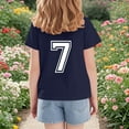 thumbnail image 6 of Navy Boy Girl Kids Girl Boy Short Sleeve Tshirts Print Tee Tops for Kid Crew Neck Spandex Casual Summer Fall Shirts 2025 Clothes Fashion 8 Years, 6 of 6