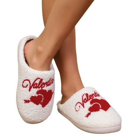 

GHSOHS Slippers for Women Casual Sandals Womens Shoes House Slipper Flat Sandals Fashion Valentine s Day Love Plush Warm Flat Comfortable Cotton Slippers Roman Shoes 39