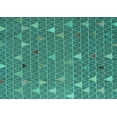 thumbnail image 1 of Ahgly Company Machine Washable Indoor Rectangle Abstract Turquoise Blue Modern Area Rugs, 4' x 6', 1 of 4