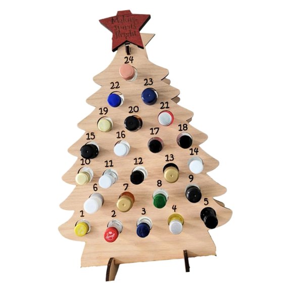 Advents Calendar With 24 Miniature Liquor Bottle Wooden Holiday Count Down Decoration Festival Home Centerpieces