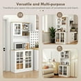 thumbnail image 3 of Resenkos 72" Freestanding Kitchen Pantry with Hutch, Offers a Large Countertop, Glass Doors, Adjustable Shelves, and Space, White, 3 of 7
