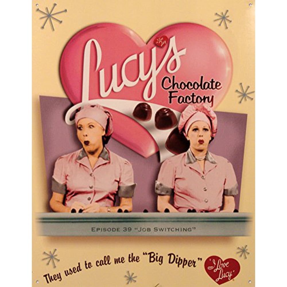I Love Lucy Chocolate Factory Tin Sign 13 x 16in Walmart