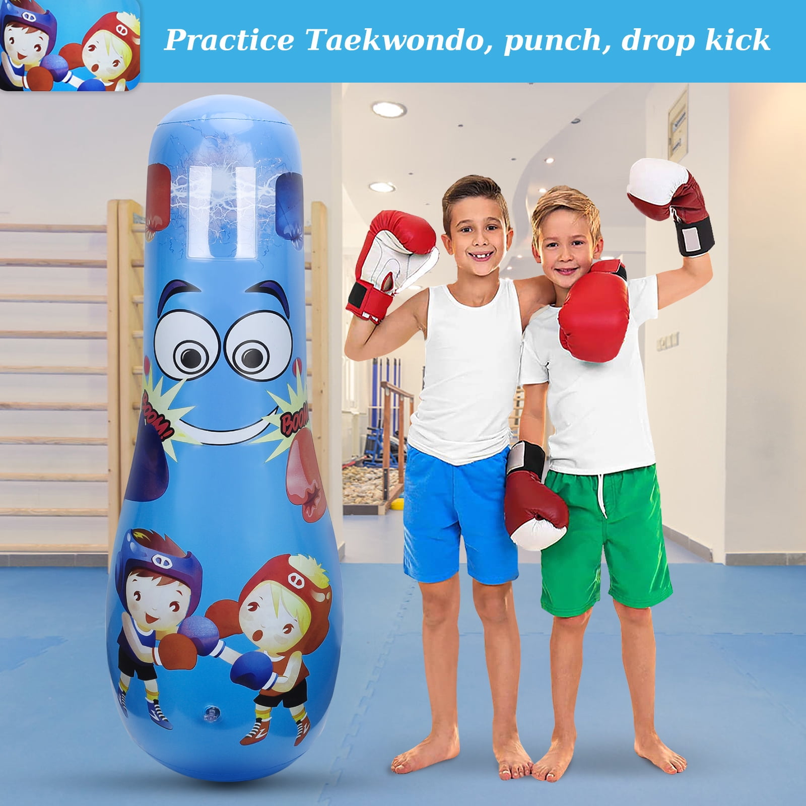 Boxing Machine Children's 63 Inch Inflatable Standing Punch Bags