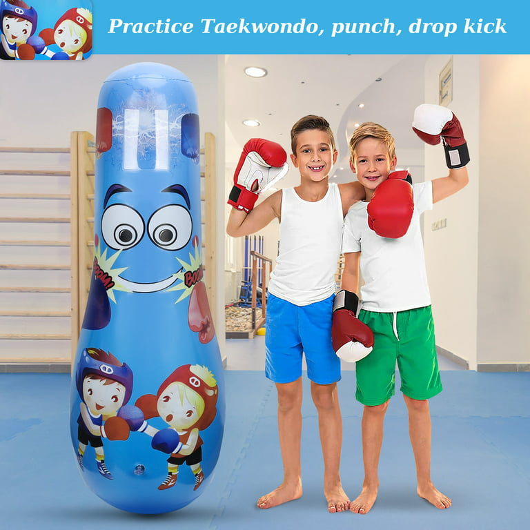 Children Inflatable Standing Boxing Punching Column Bag Sandbag Kid  Training.