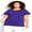 Purple, variant on Women's Plus Size Flutter Stretch Top Short Flutter Sleeve Round Neckline