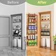 thumbnail image 4 of Over the Door Pantry Organizer 8-Tier Adjustable Baskets Hanging Spice Door Rack Narrow - Black, 4 of 5