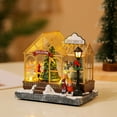 thumbnail image 4 of Christmas Musical Light Up Village House Resin Ornament with LED Light Rotating Tree Figurines Holiday Table Decoration, 4 of 8