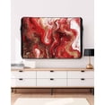 thumbnail image 3 of Abstract Fluid Outdoor TV Cover 52 to 55 inch Vintage Gold Red Marble Texture Waterproof Dustproof TV Covers for Outside with Zipper Remote Control Pocket Flat Screen Protectors, 3 of 7