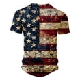 thumbnail image 5 of GaThRRgYP Mens American Flag T-Shirt on Clearance,Mens Tank Tops,save up under 50%,Men's Printing Button Casual Short Sleeve Round-Neck Blouses Shirts Multicolor XL, 5 of 5