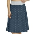 thumbnail image 1 of Women's Japanese Dashed Lines Floral Motifs A-line Printed Skirt Casual Wear, 3XL, Indigo and White, by Ambesonne, 1 of 1