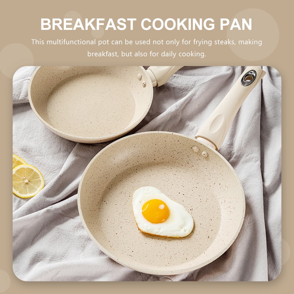 FONDOTIN Aluminum Frying Pan with Non-Stick Maifan Stone Coating and Handle, Cookware for Home Kitchen Use
