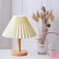 thumbnail image 2 of Retro Pleated Remote Control Night Light, Umbrella-shaped Bedside Lamp (beige Shade, Right Button 220v [tricolor Dimming]), 2 of 7