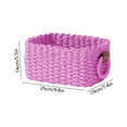 thumbnail image 3 of Woven Storage Basket, Small Storage Basket for Organizing Bathroom Kitchen Shelves Drawer, Cute Handled Wicker Bins for Decorative Square Basket Organizer, 3 of 6