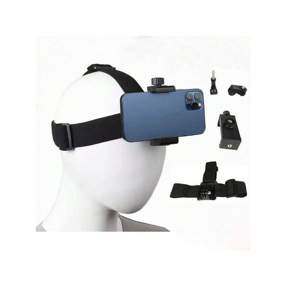 Phone Head Mount, Adjustable Hands-Free Head Strap Smartphone Holder for iPhone & Android