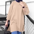 thumbnail image 2 of Blouses for women dressy casual Cotton Soft Clothing M Beige womens blouses, 2 of 4