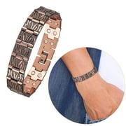 Magnetia Men's Copper Magnetic Bracelet, 8.66 inches, 99.9% Solid Copper Wristband with Double Magnets, Adjustable Size, Perfect Health Gift for Dad Husband.