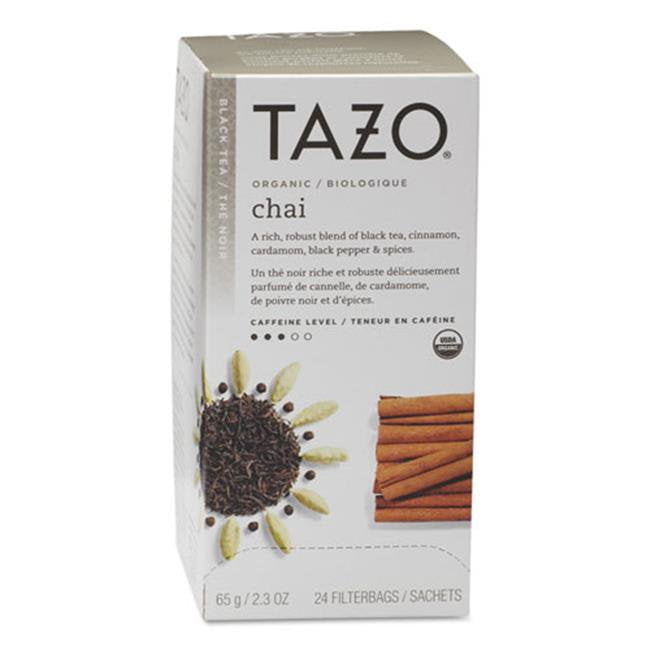 Tazo Organic Chai enveloped hot tea bags 24 count, pack of 6