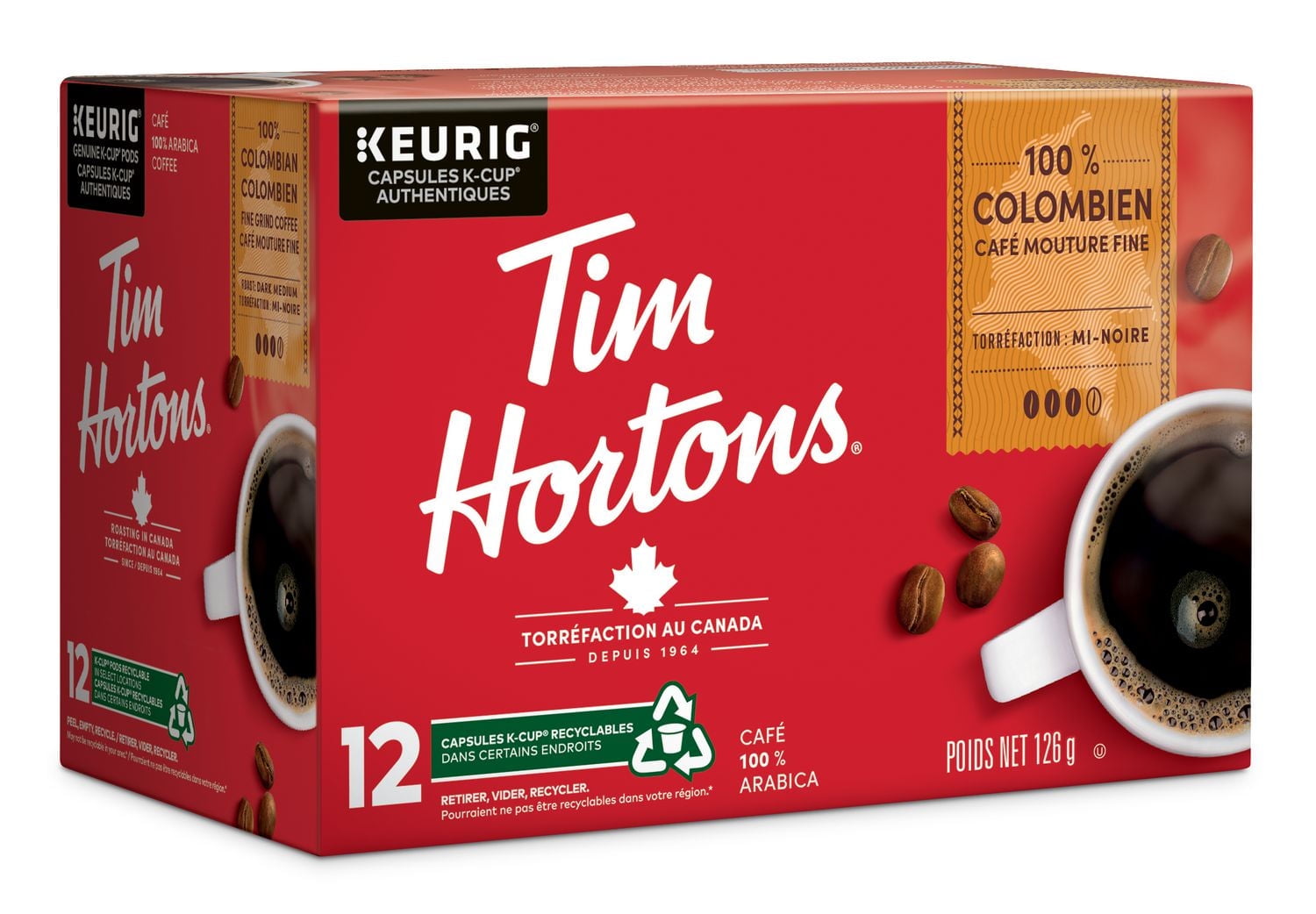 Tim Hortons 100% Colombian Dark Medium Roast Coffee