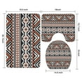 thumbnail image 3 of Boho Orange and Black Geometric Ethnic Pattern Bathroom Rugs Sets 3 Piece,Toilet Cover Set,Absorbent Non Slip Bathroom Mats Sets with U-Shaped Contour Rug Toilet Rug Set, 3 of 5
