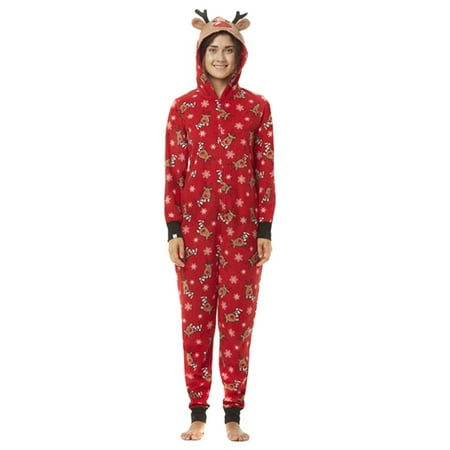 

Family Matching Jumpsuits Sleepwear Deer Christmas Xmas Hoodie Deer Ears Pajamas Set New
