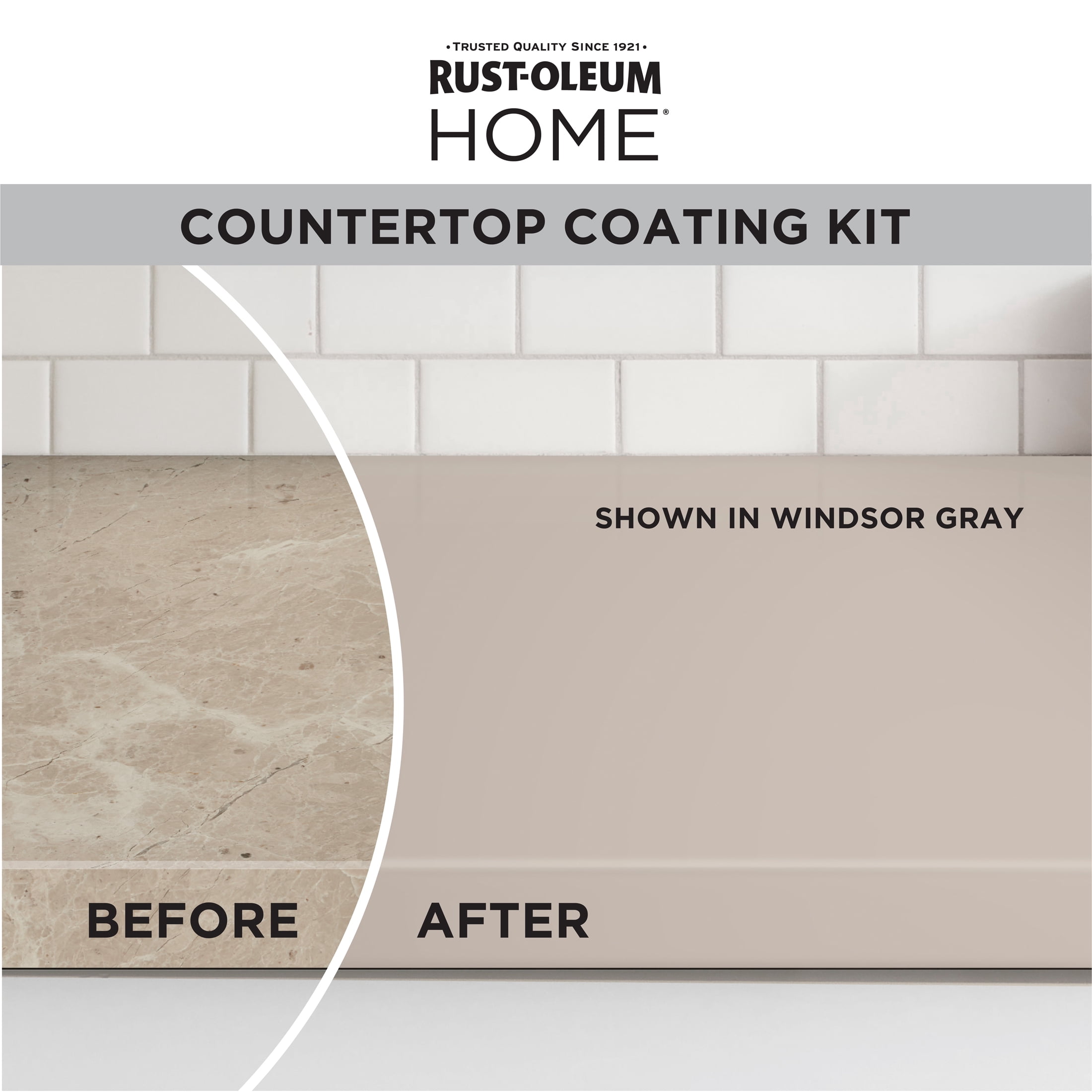 Windsor Gray, Rust-Oleum HOME Countertop Satin Coating Kit-38496224T, Quart
