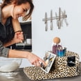 thumbnail image 4 of Couch Cup Holder Tray & Tablet Pillow Stand - Bed, Couch Caddy, Sofa - Holds Drinks, Snacks, Remotes, Phones, Tablet | Bed Cup Holder (Leopard), 4 of 9