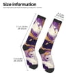 thumbnail image 2 of Sigee Purple Gold Marble Swirls for Socks for Men Women Socks Stocking Compression Socks, 2 of 6