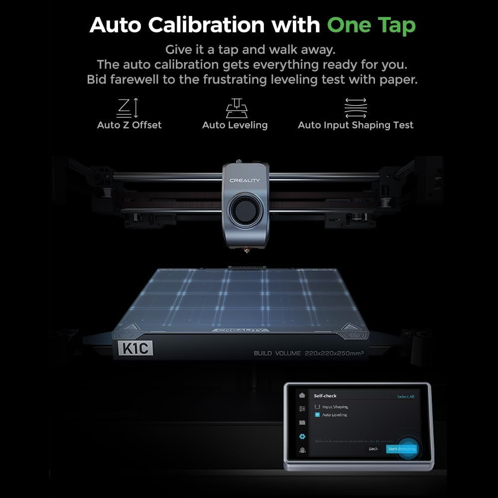 Creality K1C 3D Printer with All-Metal Extruder, Tri-Metal Nozzle