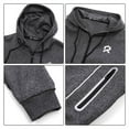 thumbnail image 3 of Fixha Men's Casual Tracksuit Long Sleeve Athletic Hooded Sweatsuits 2 Piece Set Full Zip Running Jogging Suits for Men-Charcoal，4XL, 3 of 5