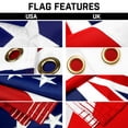thumbnail image 3 of G128 Combo Pack: 20 Ft Telescoping Aluminum Flagpole (Silver) & American and United Kingdom Flags 3x5 Ft, Both ToughWeave Series Embroidered Polyester | Pole with Flags Included, 3 of 9