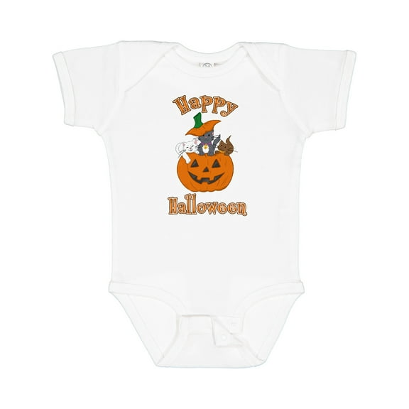 Inktastic Happy Halloween Kittens in Pumpkin Boys or Girls Baby Bodysuit