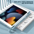 thumbnail image 4 of iPad 9th Generation Case 2021/iPad 8th Generation Case 2020 10.2 Inch with Pencil Holder, iPad 7th Gen 2019 Case with Clear Transparent Back, Auto Wake/Sleep Cover (Light Blue), 4 of 14