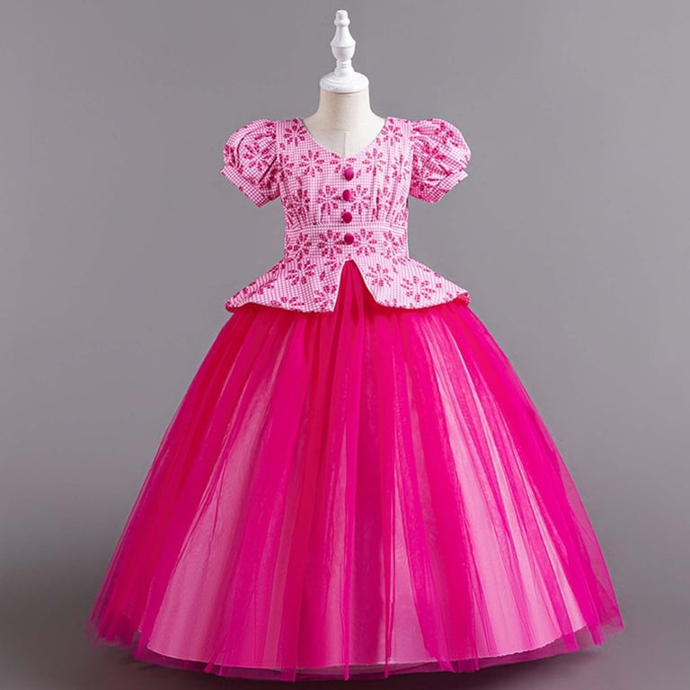 Zwiiyzr 5-14Y Girls Tulle Dress Princess Dress Short Sleeve Puffy Gown Dress Hot Pink - Walmart.com Zwiiyzr 5-14Y Girls Tulle Dress Princess Dress Short Sleeve Puffy Gown Dress Hot Pink - Walmart.com