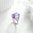 thumbnail image 5 of Juwaliy 8Ct Birthstone Women Ring 925 Sterling Silver Halo Oval Alexandrite Ring Band Jewelry June Birthday Mom Grandma Mother's Day Gifts, 5 of 11