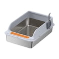 thumbnail image 3 of lionlar Cat Litter Box Cat Sand Box Heightened Fence Anti Splashing Kitty Litter Pan Light Gray, 3 of 9