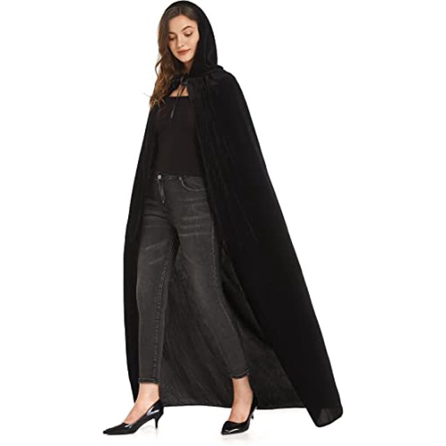 Capa con capucha de terciopelo Unisex Capa de Halloween Devil Witch Wizard Halloween Christmas Cosplay Sincero Hogar