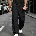 thumbnail image 2 of Tqyyweavej Men's Casual Cargo Pants Plus Size Straight Leg Trousers with Pockets Drawstring Wide Leg Outdoor Joggers for Hiking S-5XL, 2 of 10