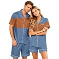 thumbnail image 2 of Men's Pajama Sets Button Up Pajamas for Women Matching Pajamas for Couples Mens Pajamas Set Shorts Couple Matching Pajamas Sets Short Sleeve Button Down Sleepwear Pjs Shorts Set Soft Loungewear, 2XL, 2 of 5