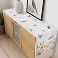 thumbnail image 4 of Wildflowers Table Runner 108 Inches Long Farmhouse Dress Scarves, Spring Country Tulip Butterfly Floral Leaf Dining Tablerunner for Coffee Table/Kitchen Island/Party Décor, 13" x 108", 4 of 8