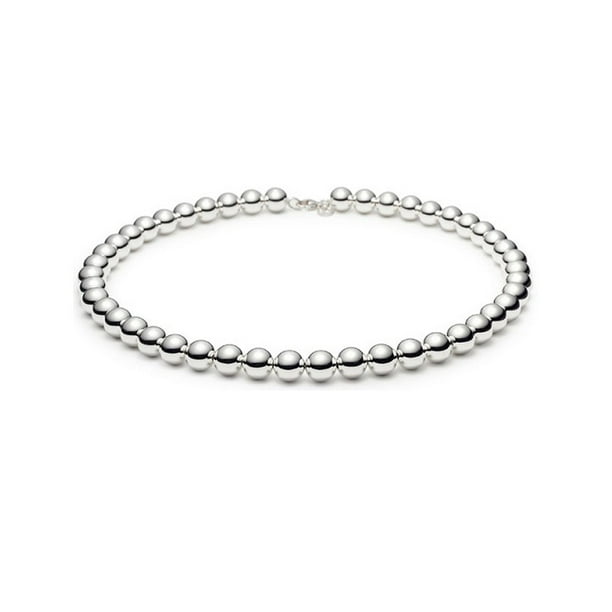 iJewelry2 Sterling Silver 10mm Round Ball Bead Necklace 18"