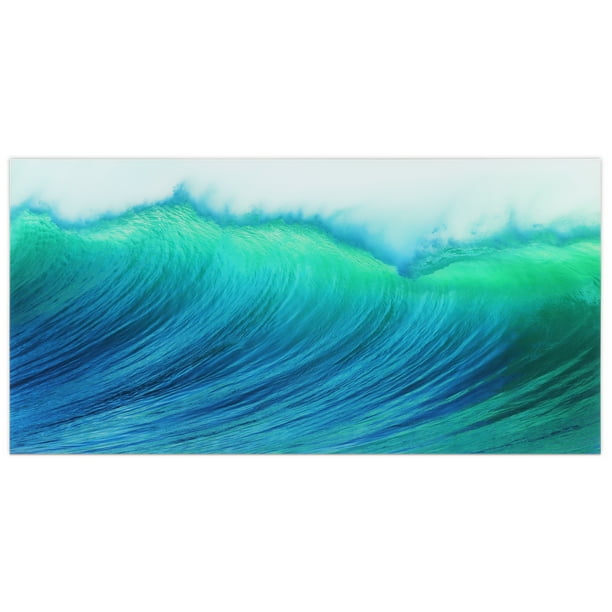 Empire Art Direct Blue Wave Frameless Free Floating Tempered Glass