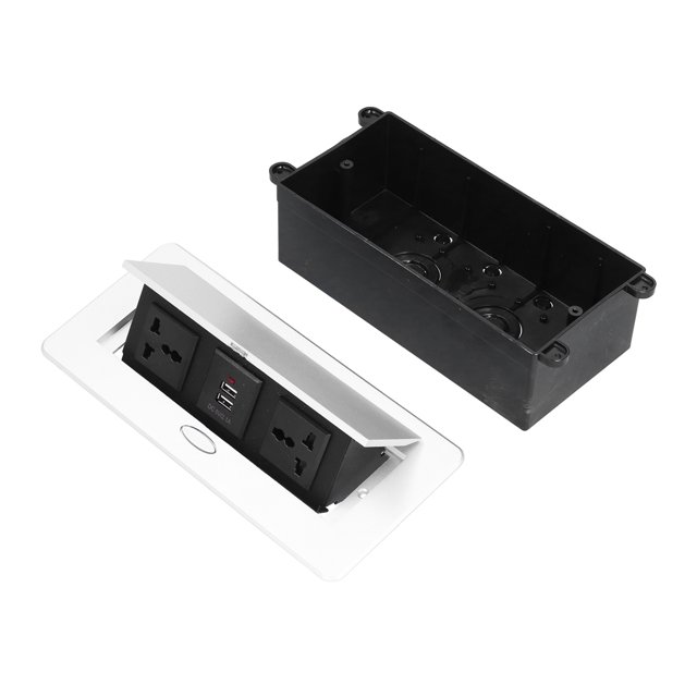 Toma De Corriente De Piso, 250V 13A, Toma De Escritorio Arriba, USB Dual, Retardante De Llama Para Equipos Eléctricos