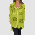 thumbnail image 2 of WEAIXIMIUNG Shirts for Women Trendy Summer Pack Ladies Top Fashion Long Sleeve Lapel Shirt Printed Shirt, 2 of 5